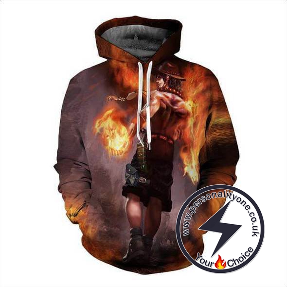 One Piece - Fire Fist Ace 3D - Hoodies